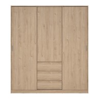 TVILUM Ormar u dekoru hrasta s kliznim vratima u prirodnoj boji 177x200x60 cm Naia 