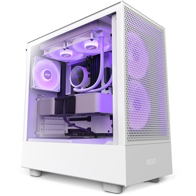 NZXT Kućište H5 Flow, mid tower, ATX, kaljeno staklo, bijelo
