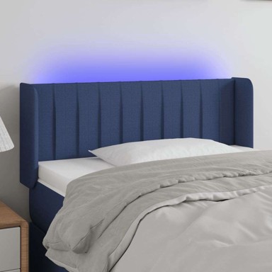 LED uzglavlje, 83 x 16 x 78/88 cm, tkanina, plava