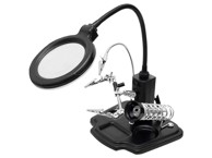 BLOW Držač “treća ruka” s lupom, lampom i setom, crna