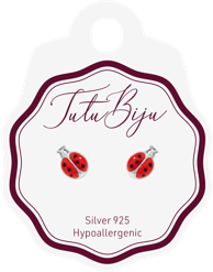 TUTU BIJU Naušnice Ladybug 8.0 mm, silver, TLB80S