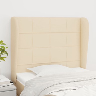 Uzglavlje s ušima krem 103x23x118/128 cm od tkanine
