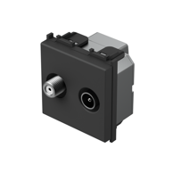 Utičnica TV-SAT, crna, 2M