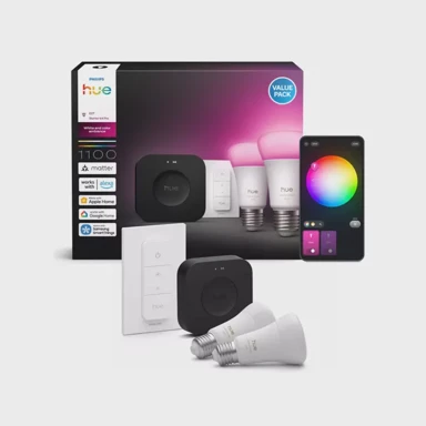 PHILIPS Hue set Bridge + pametne žarulje, 2xE27, 9,5 W, 2700 K, 1055 lm