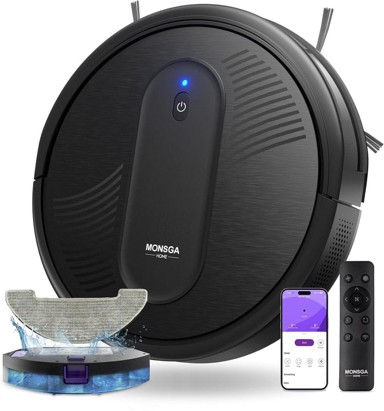 MONSGA robot usisavač 3u1 s brisanjem, 4000Pa, 140min