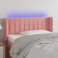 LED uzglavlje, 103 x 16 x 78/88 cm, baršun, ružičasta