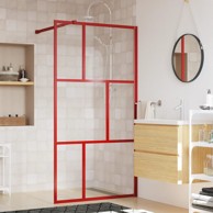 Stijenka za walk-in tuš sa staklom ESG crvena 100 x 195 cm