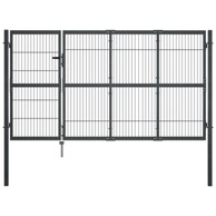 Dvorišna vrtna vrata sa stupovima čelična, 350 x 140 cm, antracit