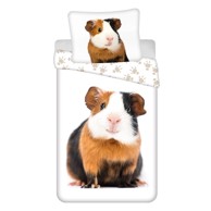 JERRY FABRICS Pamučna dječja posteljina za krevet za jednu osobu 140x200 cm Guinea Pig bijela