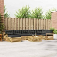 Set vanjskih sofa s jastukom, 8 kom, bijela i antracit