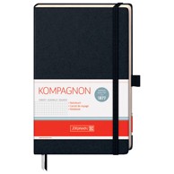 BRUNNEN Notes 10-55228 05, KOMPAGNON, s gumicom, karo, A5, 96 listova, 80 g/m², šamoa, crna