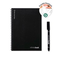 INFINITEBOOK Bilježnica A5, crte, savitljive korice, crna