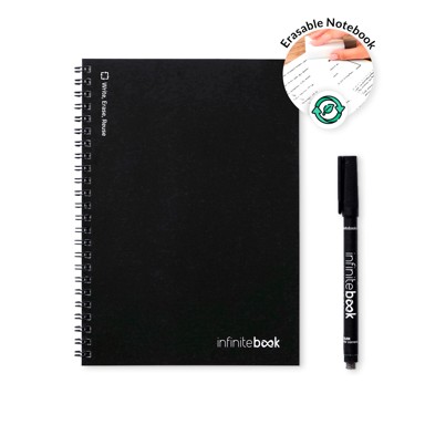 INFINITEBOOK Bilježnica A5, crte, savitljive korice, crna