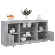 Komoda s LED svjetlima siva boja betona 142,5x37x67 cm