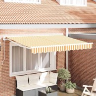 Tenda 250x200 cm, poliester i metal, žuta i bijela, bijeli okvir, ručna