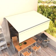 Tenda na ručno uvlačenje s roletom, 4 x 3 m, krem