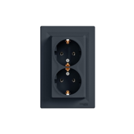 SCHNEIDER ELECTRIC Utičnica dvostruka Asfora, antracit