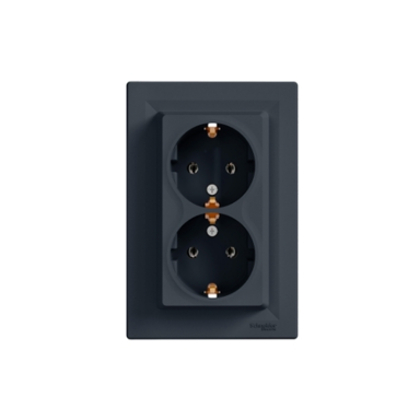 SCHNEIDER ELECTRIC Utičnica dvostruka Asfora, antracit