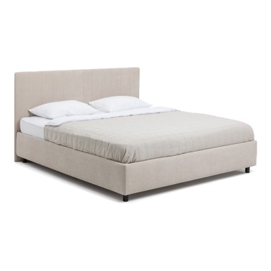 BONAMI SELECTION Tapecirani bračni krevet Myra Slim Line s podnicom i prostorom za odlaganje 160x200 cm, bež