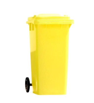 PSB Plastična kanta za smeće na kotačima 120 l, žuta