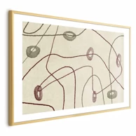 Plakat Linije i oblici, 90x60 cm, zlatni okvir s margom