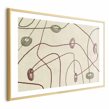 Plakat Linije i oblici, 90x60 cm, zlatni okvir s margom