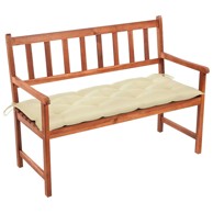 Jastuk za vrtnu klupu 120 cm, masivno drvo bagrema, krema, 120x50x7 cm