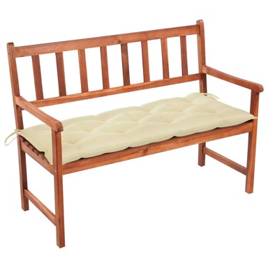 Jastuk za vrtnu klupu 120 cm, masivno drvo bagrema, krema, 120x50x7 cm