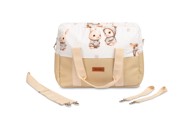 Torba za kolica od eko-kože bež boje s uzorkom zečića