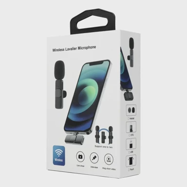 Mikrofon lavalier bežični Lightning Dual za iPhone (2 kom), K1 crni