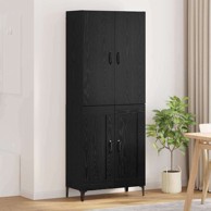 Visok ormar za blagovaonicu, Crni hrast 69 5 x 34 x 180 cm, konstruirano drvo