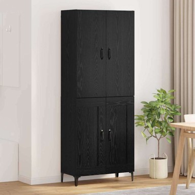 Visok ormar za blagovaonicu, Crni hrast 69 5 x 34 x 180 cm, konstruirano drvo