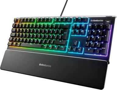 STEELSERIES Gaming tipkovnica Apex 3, RGB, tihi gaming prekidači