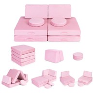 ECOTOYS DIY modularna fotelja, 8 jastuka, roza