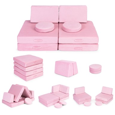 ECOTOYS DIY modularna fotelja, 8 jastuka, roza