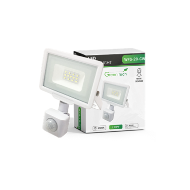 GREEN TECH LED reflektor 20 W 6000 K IP65 sa senzorom bijeli