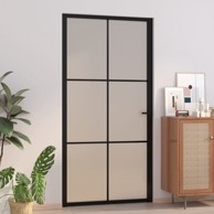Unutarnja vrata 102,5 x 201,5 cm crna od mat stakla i aluminija