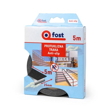 FOST Ljepljiva traka protuklizna, crna, 25mm/5m