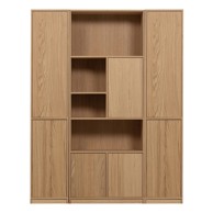 VTWONEN Modularna biblioteka u dekoru hrasta u prirodnoj boji 157x199 cm Modulair 