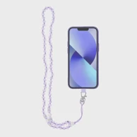 Privjesak za telefon Crystal diamond / dužina kabla 74cm (37cm u omči) / oko vrata ljubičasta