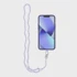 Privjesak za telefon Crystal diamond / dužina kabla 74cm (37cm u omči) / oko vrata ljubičasta