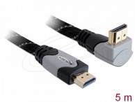 DELOCK HDMI kabel HighSpeed, kutni, 5 m, crni