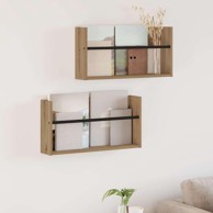 Polica za časopise, zidne 2 pcs 60 x 12 x 30 cm, umjetnički hrast