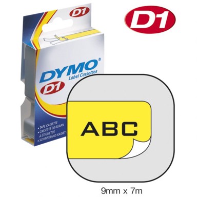 DYMO D1 vrpca 40918, 9 mm x 7 m, crno-žuta
