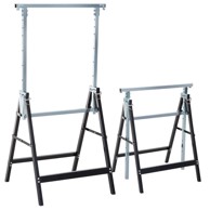 NORTHIX sklopivi nogari za skelu 68 x 58 x 80–130 cm, crni, 2 kom.