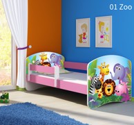 ACMA Dječji krevet s motivom, bočna roza, 180×80 cm