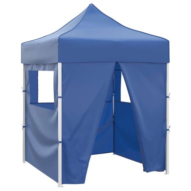Šator za svadbe i zabave 200 x 200 x 315 cm, Oxford tkanina, s 4 bočna zida, plava