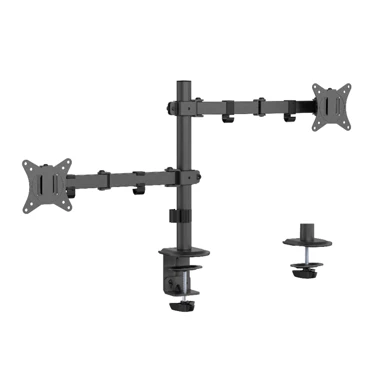 GEMBIRD Podesivi stolni nosač MA-D2-03 za dva monitora, 17”-32”, crni