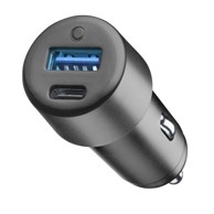 PLOOS Auto punjač USB-A/C, crni