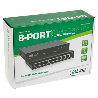 INLINE Switch 32308M, Gigabitni, 8-portni, desktop, fanless